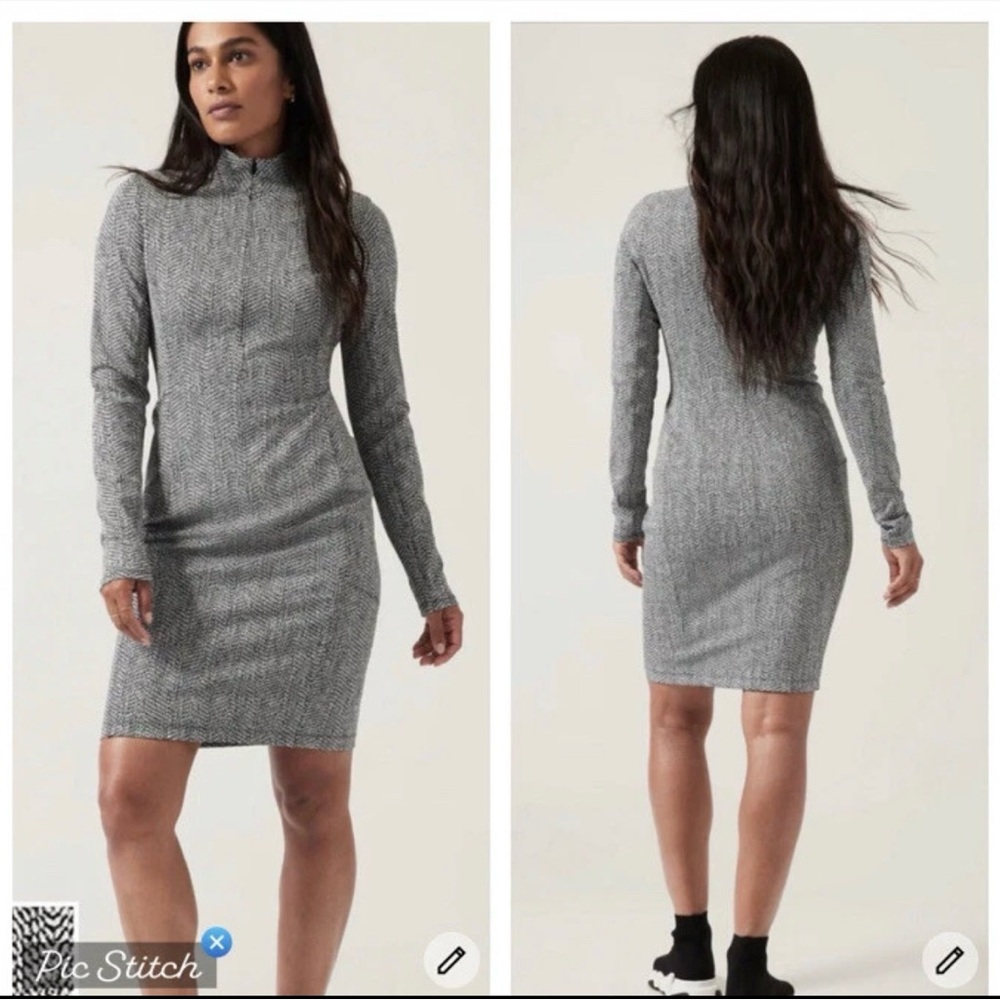 XS Athleta Delaney Dress Braiden Black and White